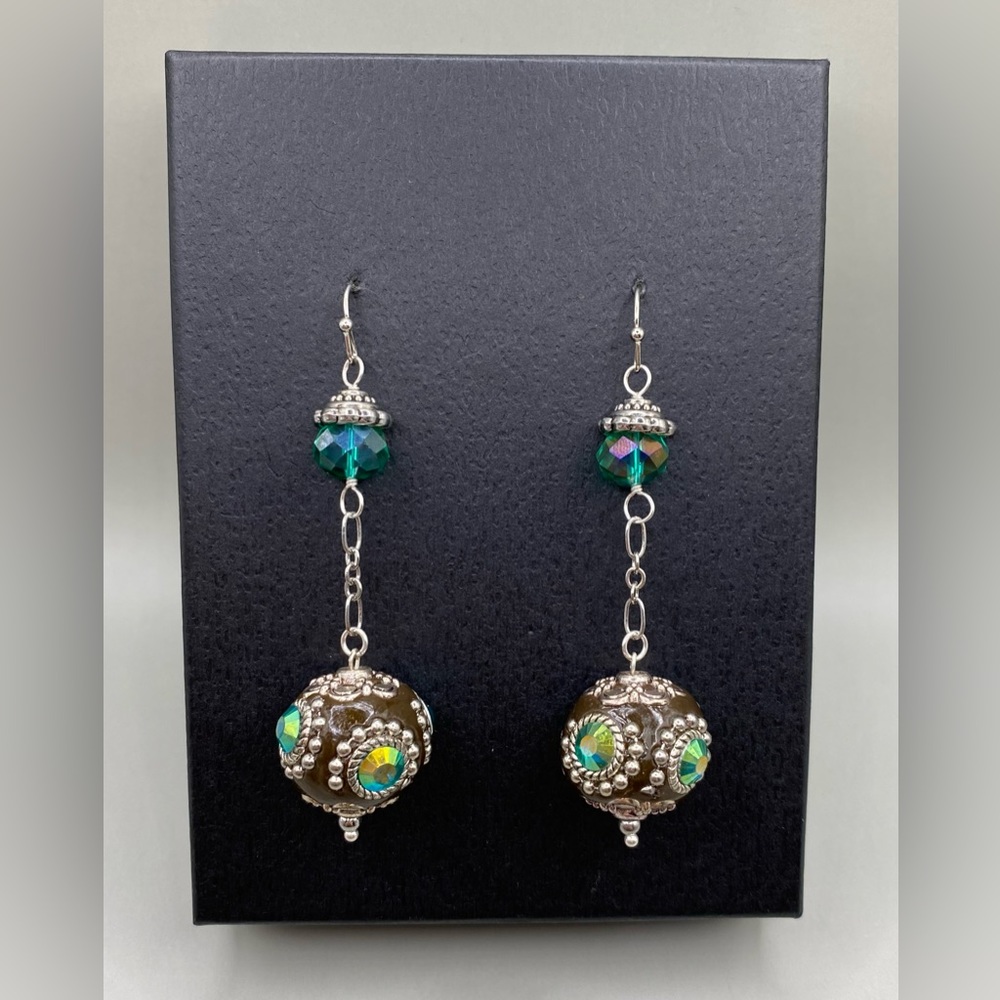 🌟2/$20 💚⛓🧿Bohemian Eclectic Chain Drop Earrings